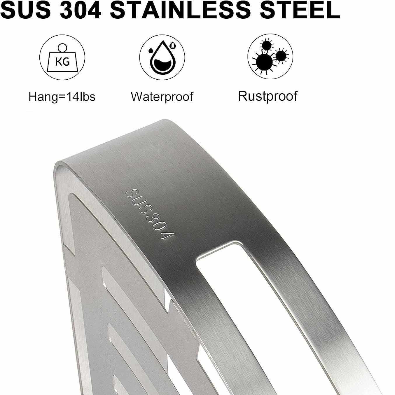 浴室置物架壁挂304不锈钢三角架挂件厕所卫生间转角收纳架