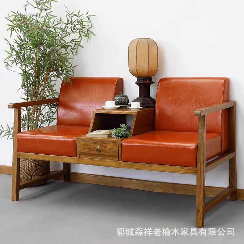 实木休闲沙发椅观球椅老榆木台球沙发椅子看球卡座榆木沙发双人位,3C数码配件,摄像机配件,淘宝优惠券,粉丝福利购,淘宝优惠卷