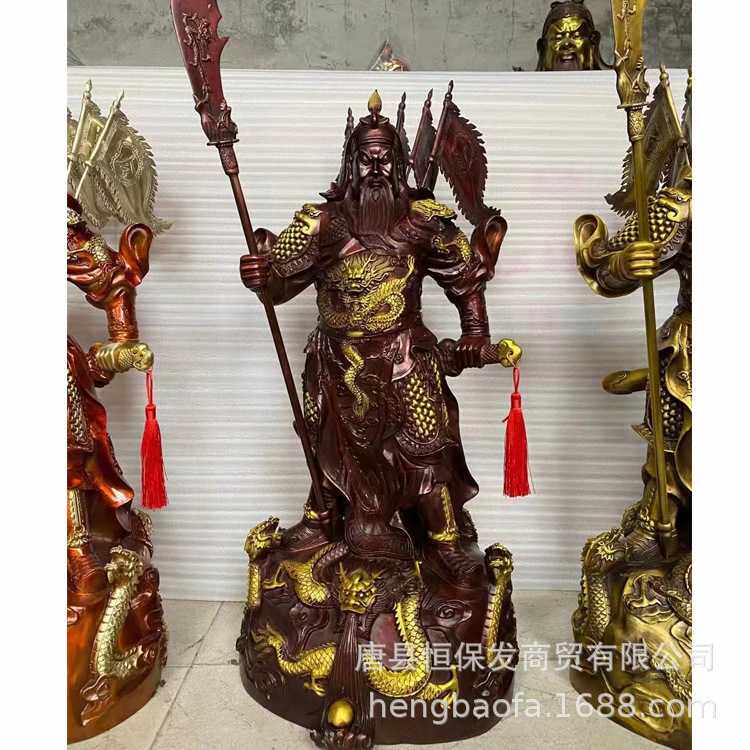 铜关公纯铜武财神九龙关羽关帝铜雕摆件1米2米关二爷厂家