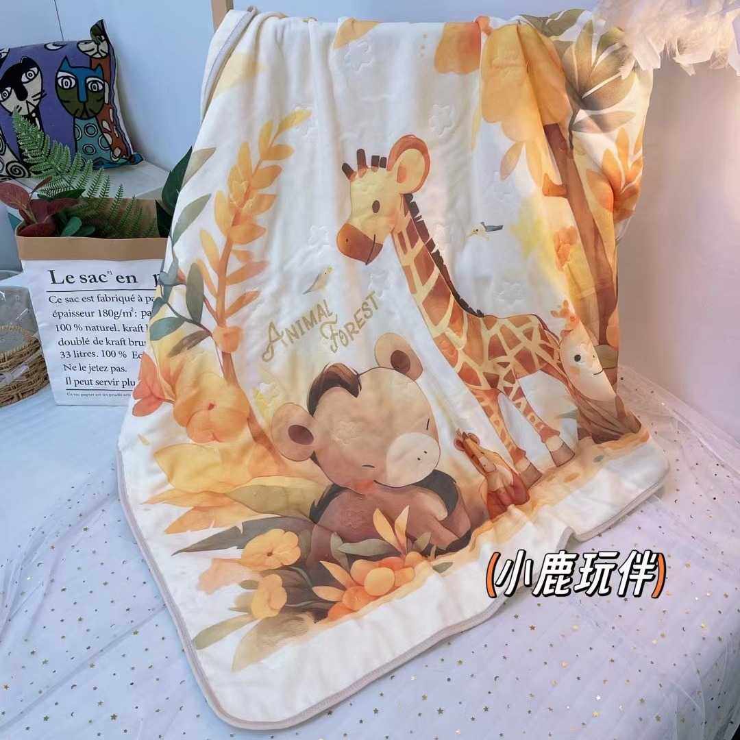 新款丛林系列六层纱布儿童盖毯婴儿被子柔软透气儿童浴巾推车毯