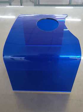 亚克力展台蓝色打孔有机玻璃展示台热弯展览架u型展架立式展览台