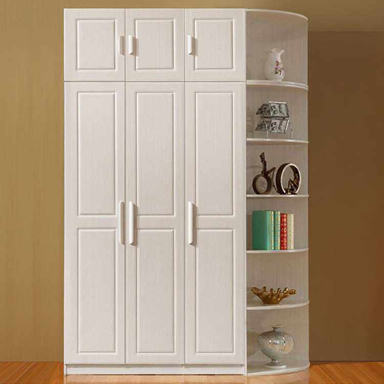 白色简约现代衣柜 卧室板式衣柜34三四门简易整体大衣橱 厂家直供