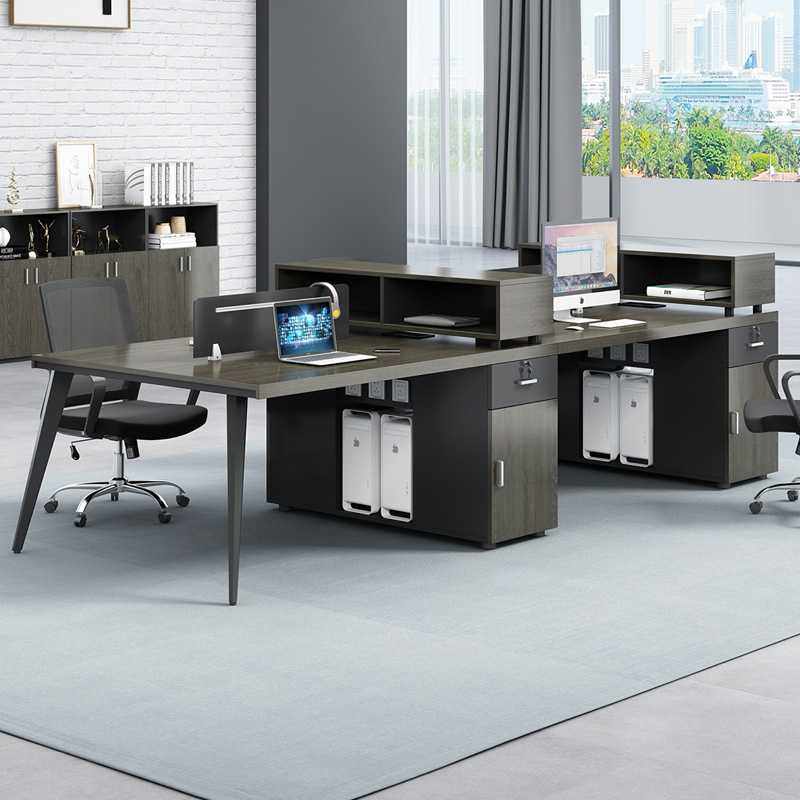 职员办公桌简约现代4人位二双6四工位卡座员工办公室桌椅桌子组合