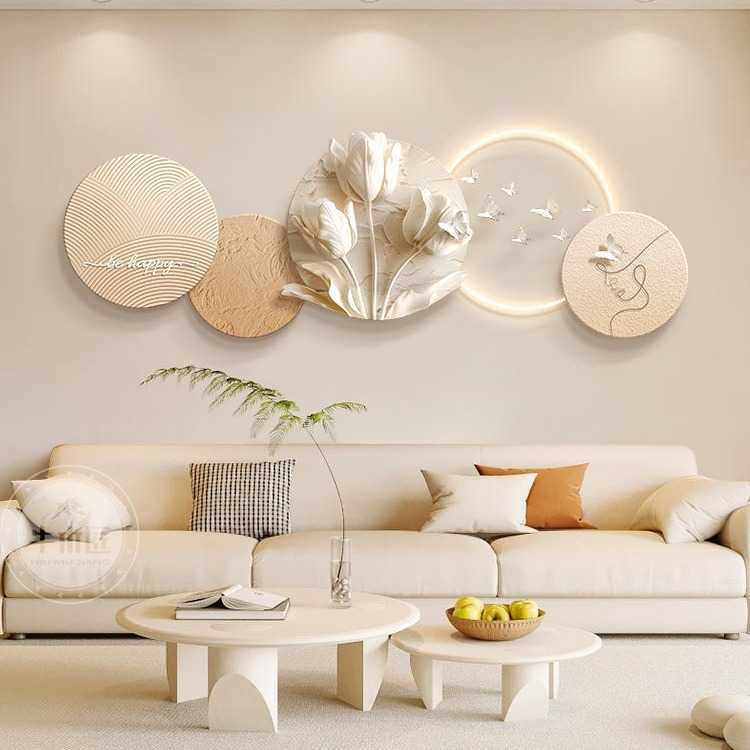 奶油风客厅装饰画抽象花卉肌理画沙发背景墙挂画高级感立体壁画灯,机械设备,其他机械设备,淘宝优惠券,粉丝福利购,淘宝优惠卷