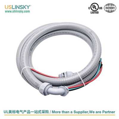 USLINSKY软管带直接头90°接头连接线电线6FT长度穿线管UL认证