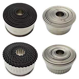 圆形光级牙级花级12头切模套装烘培花型蛋糕烘焙饺子皮蛋挞模