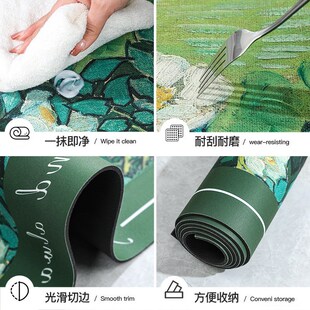 夏日清新油画风硅藻泥地垫家用创意椭圆吸水脚垫S浴室卫生间防滑