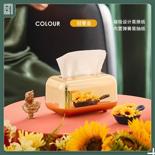 复古婴儿湿巾抽纸 轻奢电镀纸巾盒家用客厅桌面创意纸巾收纳K欧式