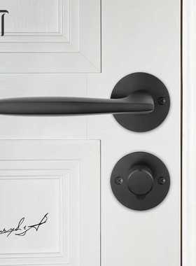 BAT厂家直供静音门锁室内房门锁木门把手家用黑色分体锁卧室轻奢