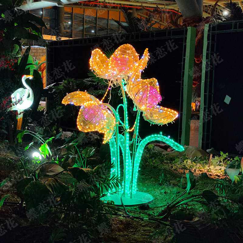夜游文旅景区花朵灯 田园草丛防水防晒花朵led灯公园装饰氛围灯具