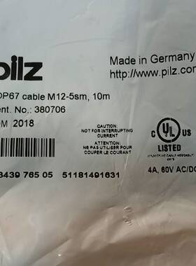 【议价】皮尔兹线缆PDP67 cable M12-5sm,10m I