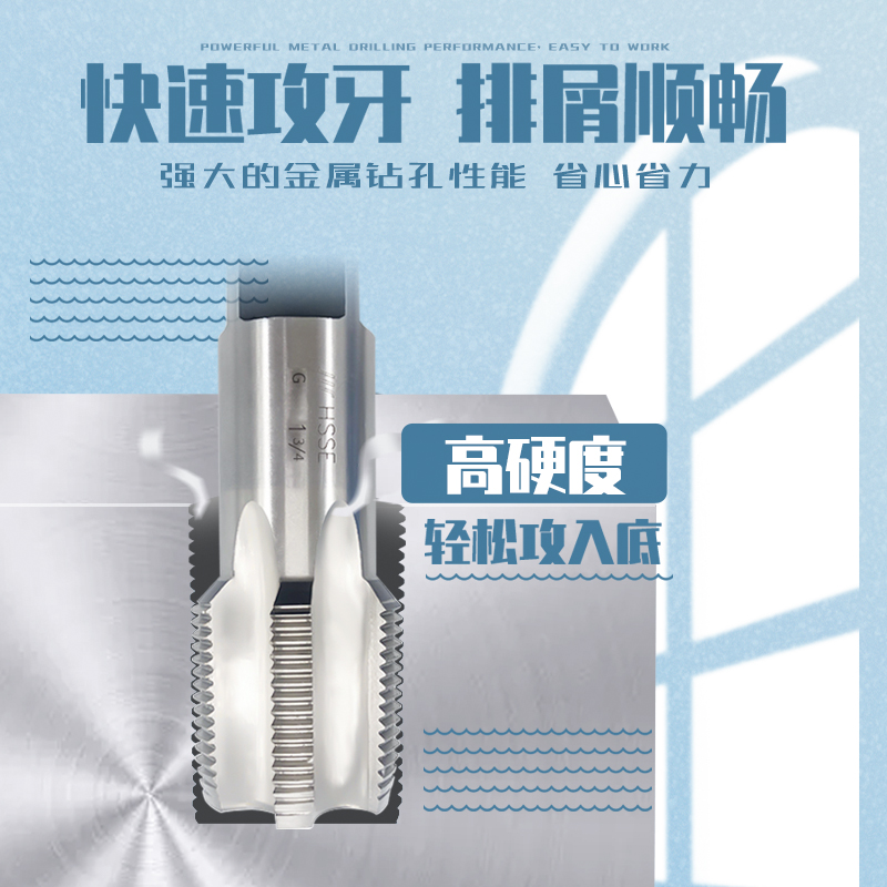 成量G55英制圆柱管机用丝锥川牌G1/4管螺纹丝攻水管牙专用机攻