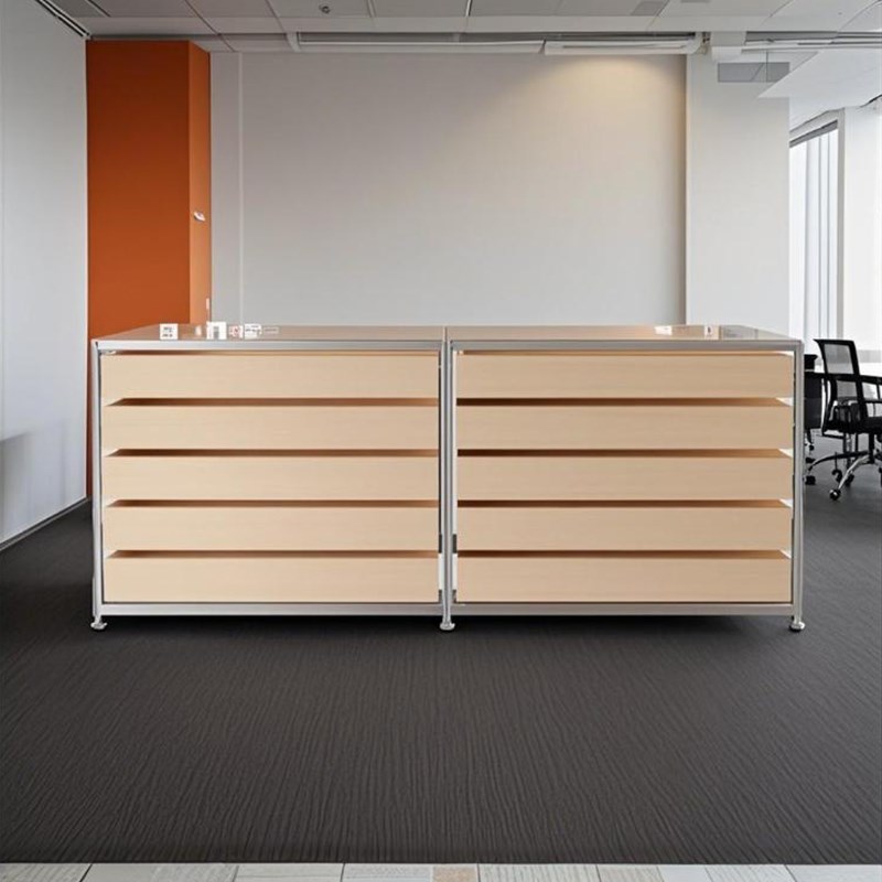 铝型材海洋板桦木储物斗柜DIY置物架咖啡厅中岛台多层抽屉展示柜