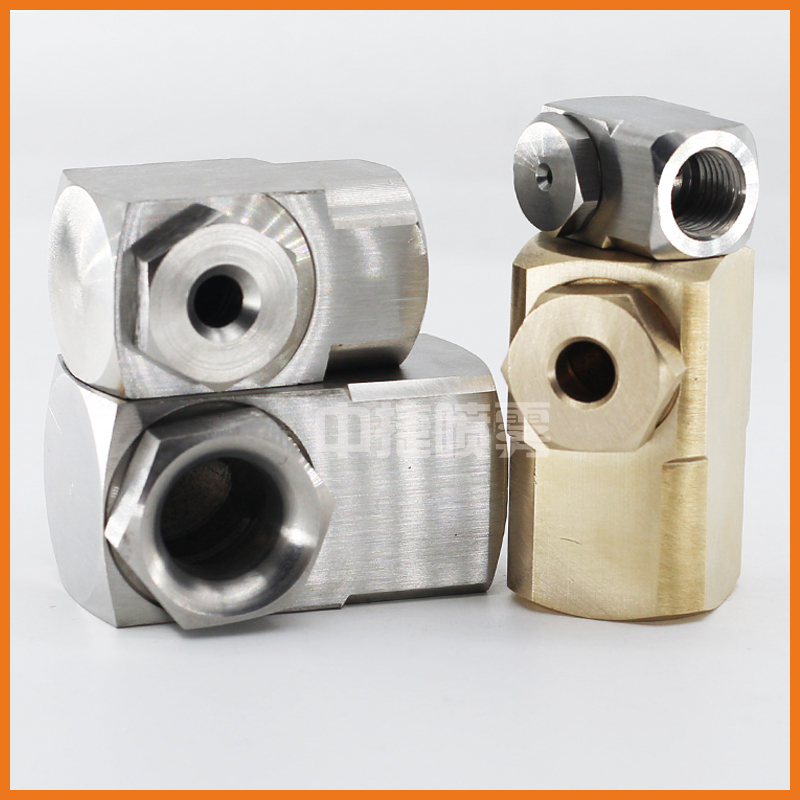 不锈钢拐角锥形空心实心锥形侧喷嘴直角L型转角雾化喷淋清洗喷头