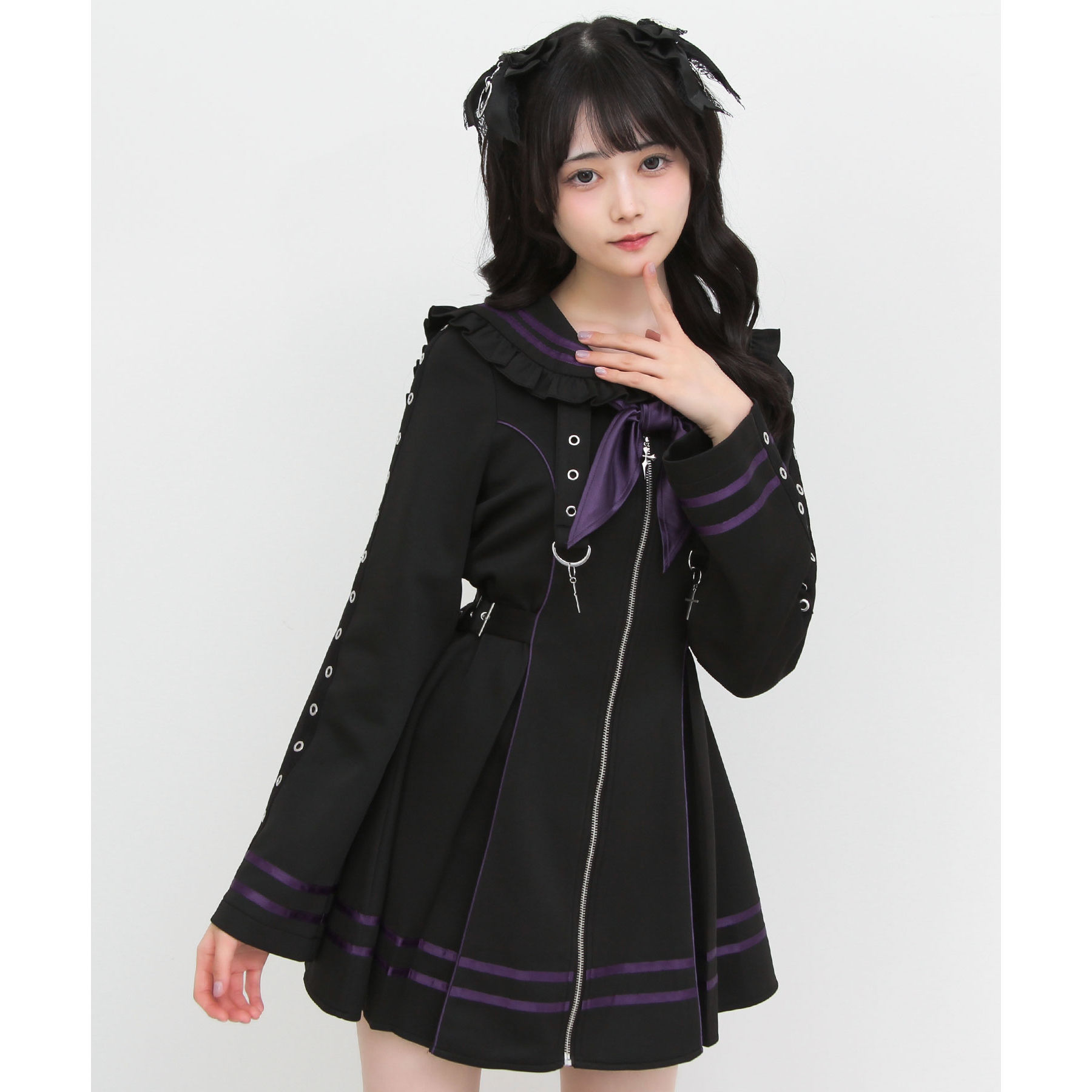 预售 11.10前发货 梦展望 十字架腰带水手领刺绣连衣裙蕾服536335