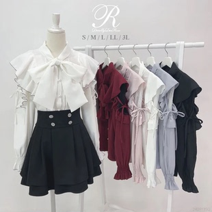 梦展望 蕾丝绑带衬衫法式复古知性蝴蝶结上衣T恤秋冬内搭女534974