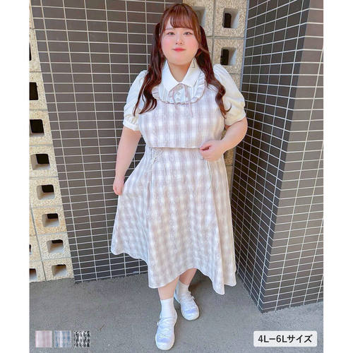 梦展望whip假两件短袖连衣裙