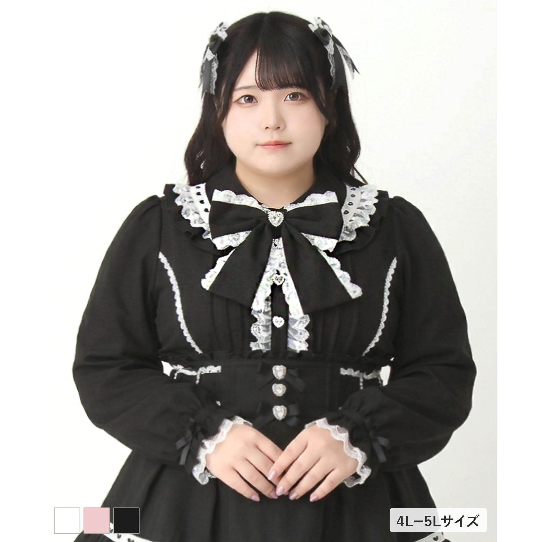 梦展望 whip心形蕾丝多重荷叶边衬衫亚文化蕾服大码女孩536102