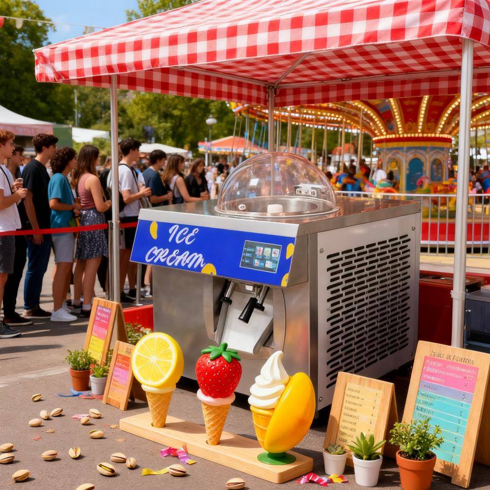 创业摆摊神器小型旋转制冷冰激凌机台式商用Gelato冰淇淋机