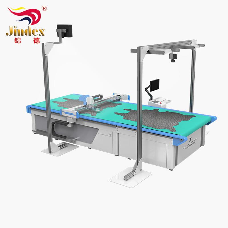 深圳生产工厂2516双头大视觉数码印花皮革布料刀片快速裁剪机