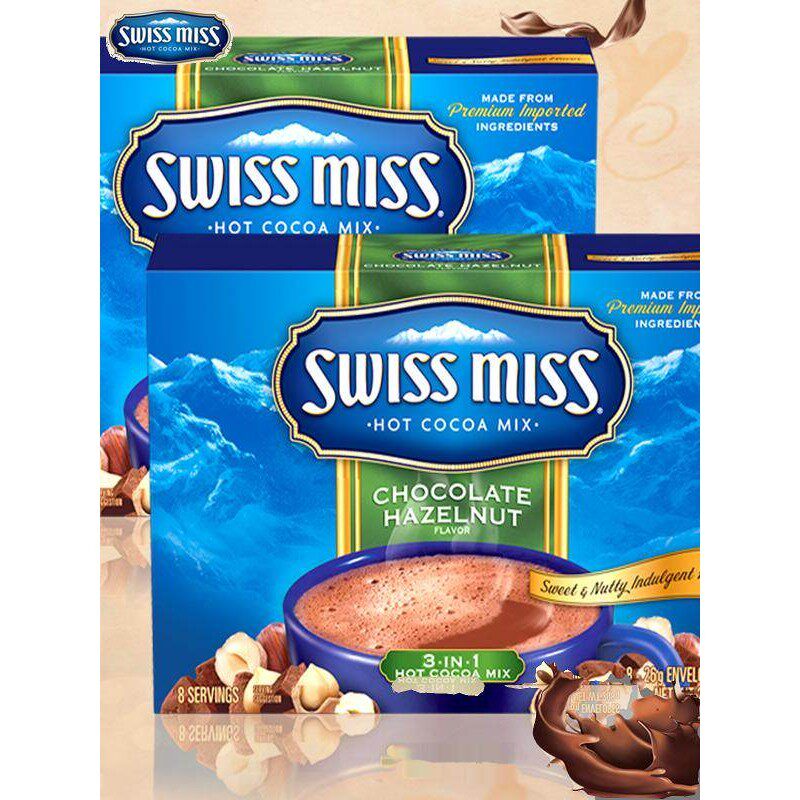 美国进口swiss miss瑞士小姐榛子巧克力可可粉热冲饮奶茶香浓208g