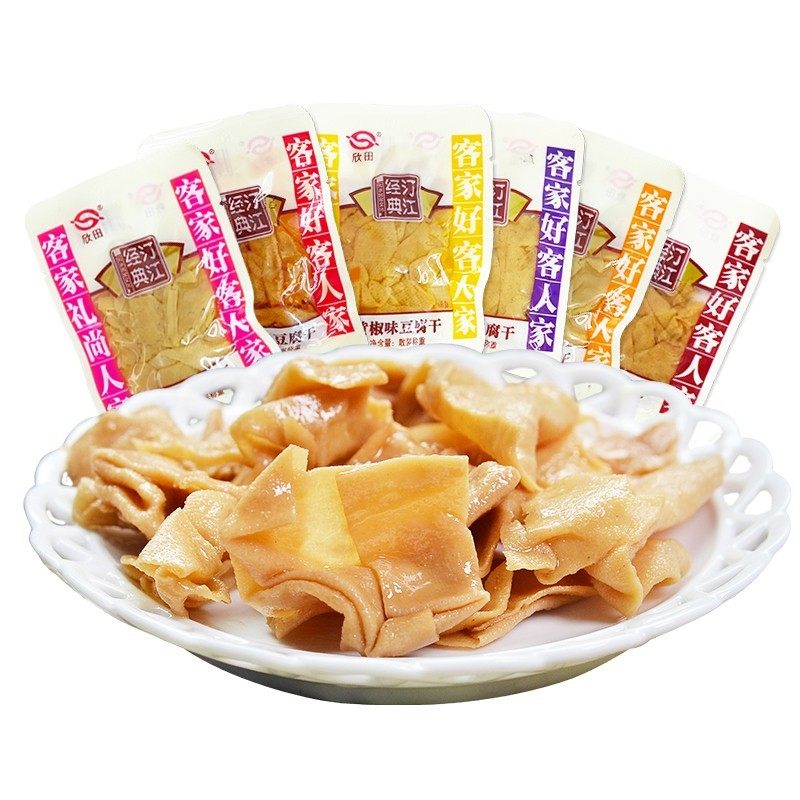 福建龙岩特产欣田客家卤水长汀豆腐干小吃休闲零食小包豆干500克