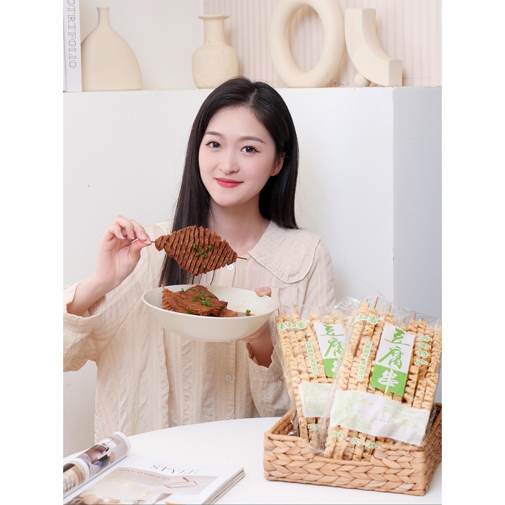 豆腐串干串山西豆干整箱豆制品鸡汁兰花干商用关东煮火锅麻辣串串