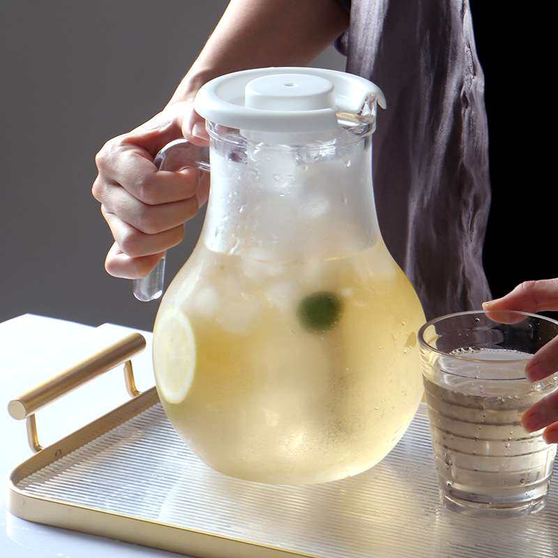 亚克力热冷水壶扎壶塑料餐厅酒吧商用啤酒饮料果汁瓶带冰柱凉水壶