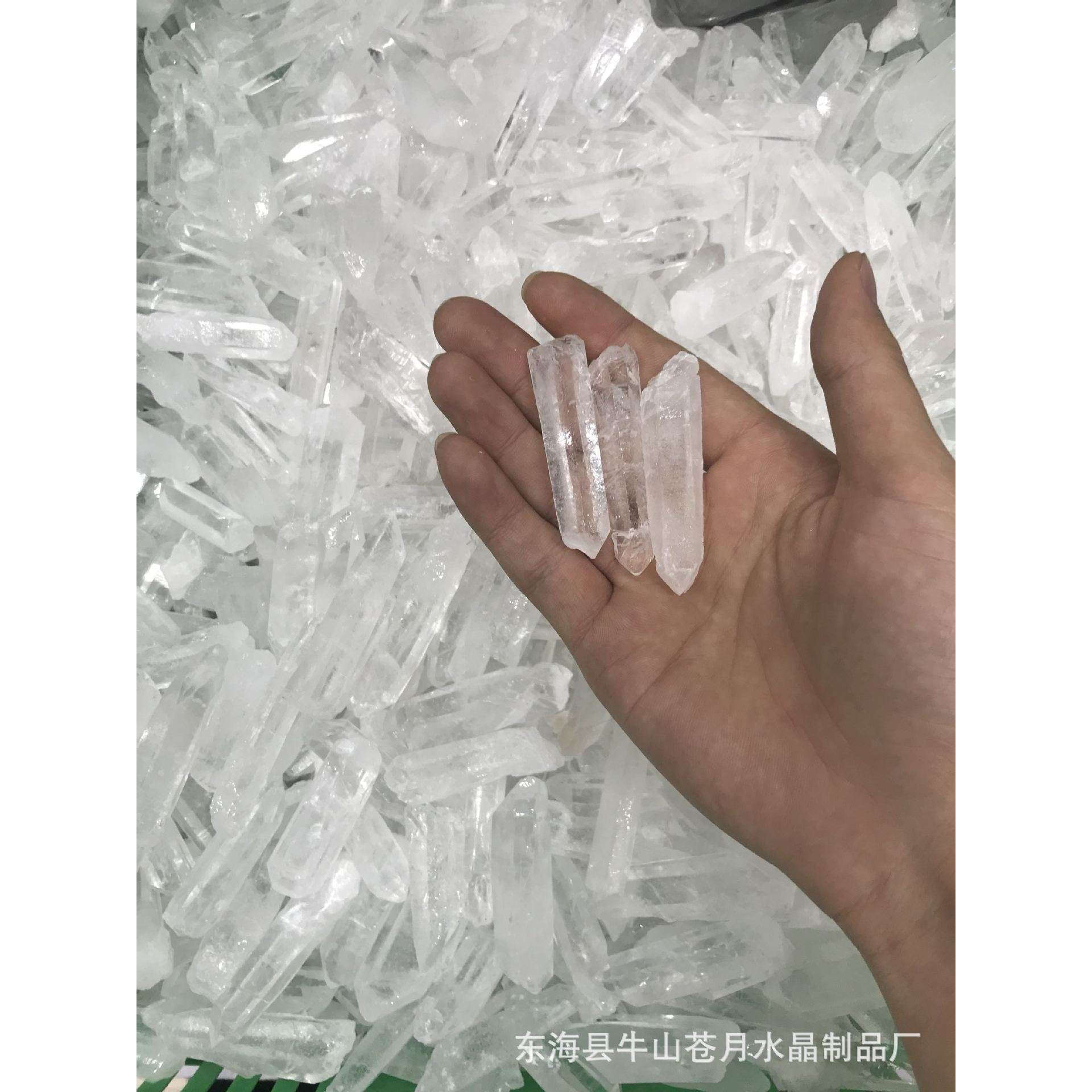 天然白水晶柱单晶体 磨砂水晶原石柱形表皮干净洁白无瑕 厂家