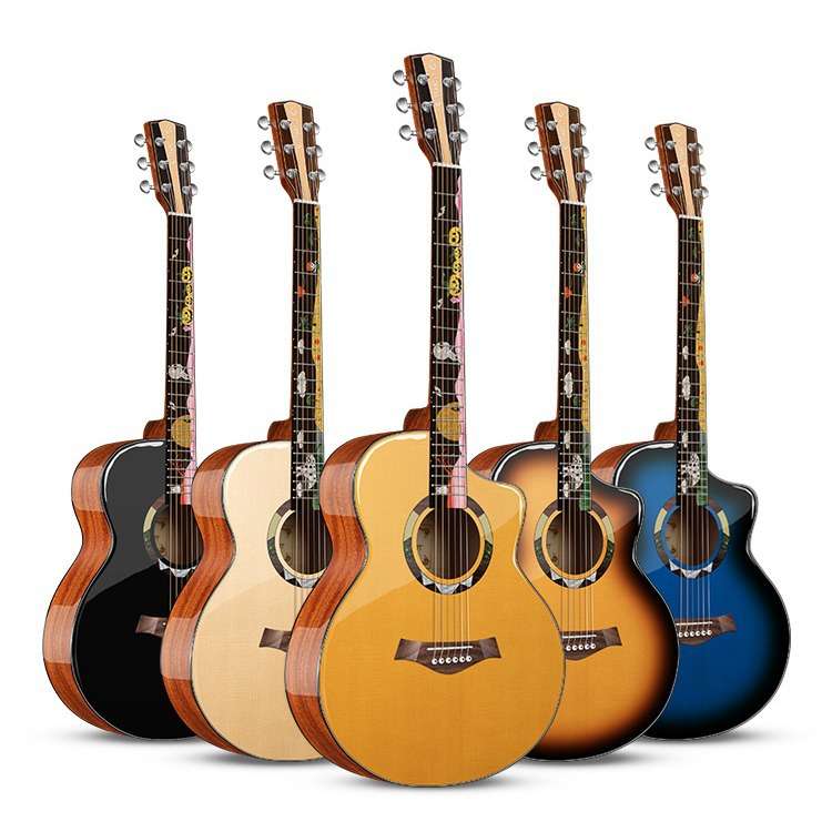 guitarits民谣单板木吉他41寸云杉亮光民谣吉他男女入门旅行吉他