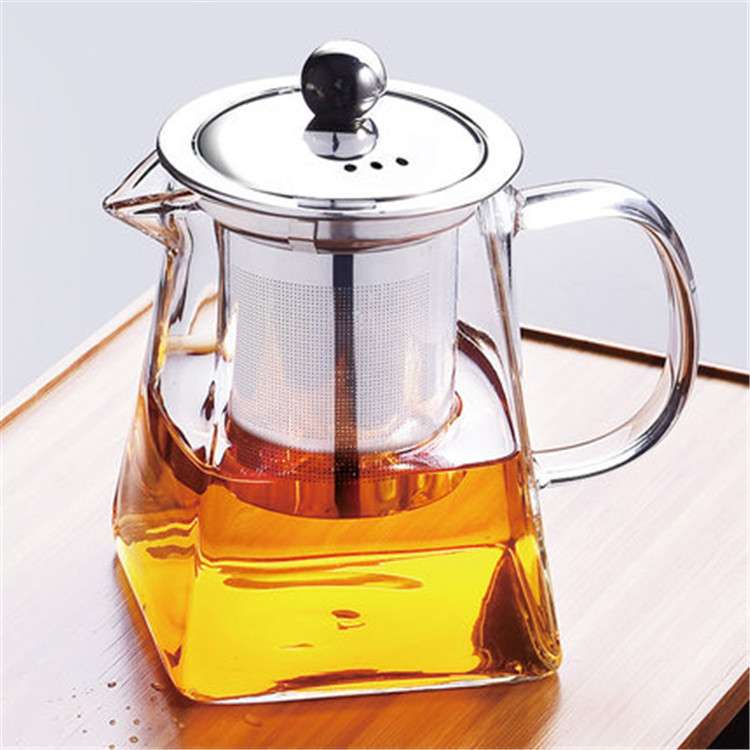 冲茶器高硼硅玻璃茶壶不锈钢泡茶壶带滤网耐热玻璃壶四方小现代