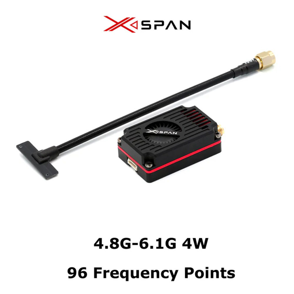 RUSHFPV 4.8-6.1G XSPAN 4W图传带天线航模配件大功率VTX发射模块