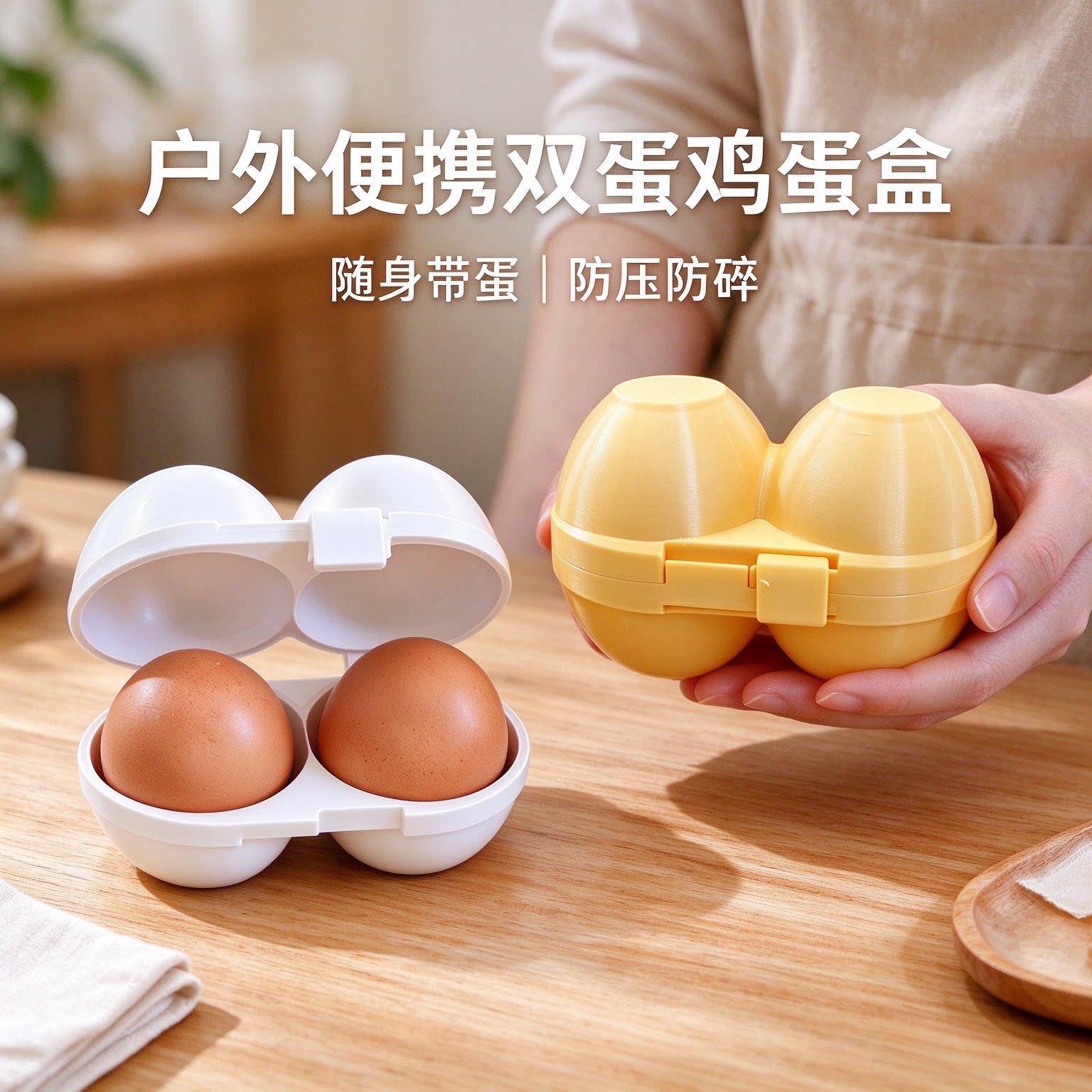 3D打印便携2格防震鸡蛋盒