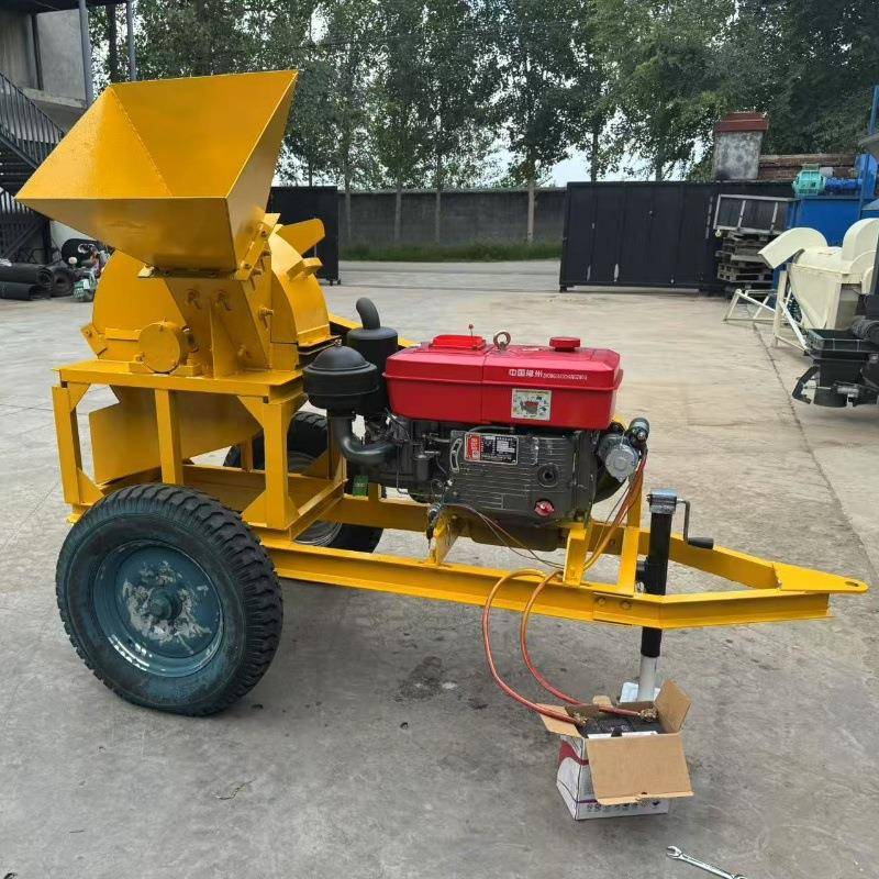 徐州时产1吨树枝粉碎机废旧木头粉碎机圆木树杈树叶粉碎机