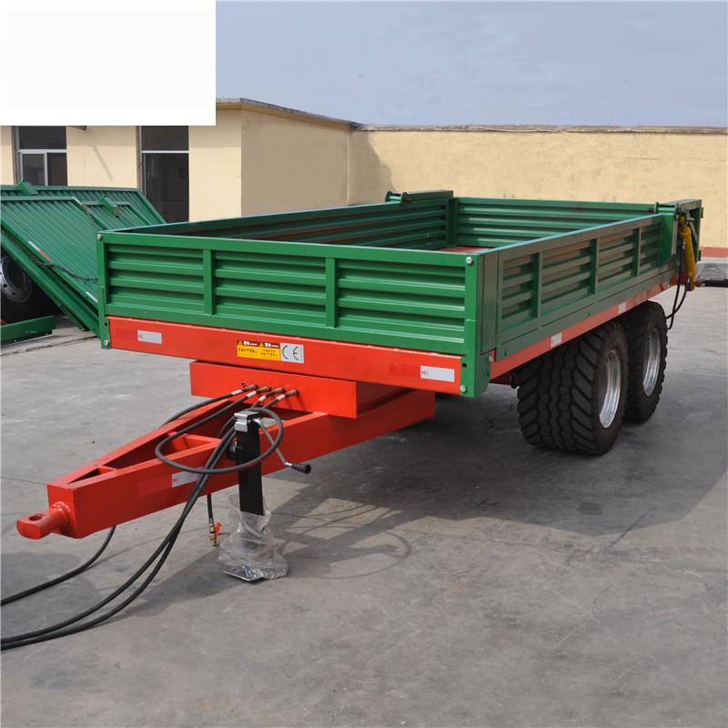 10吨拖拉机牵引农用自卸10吨宽体轮胎拖车工具车平板拖车