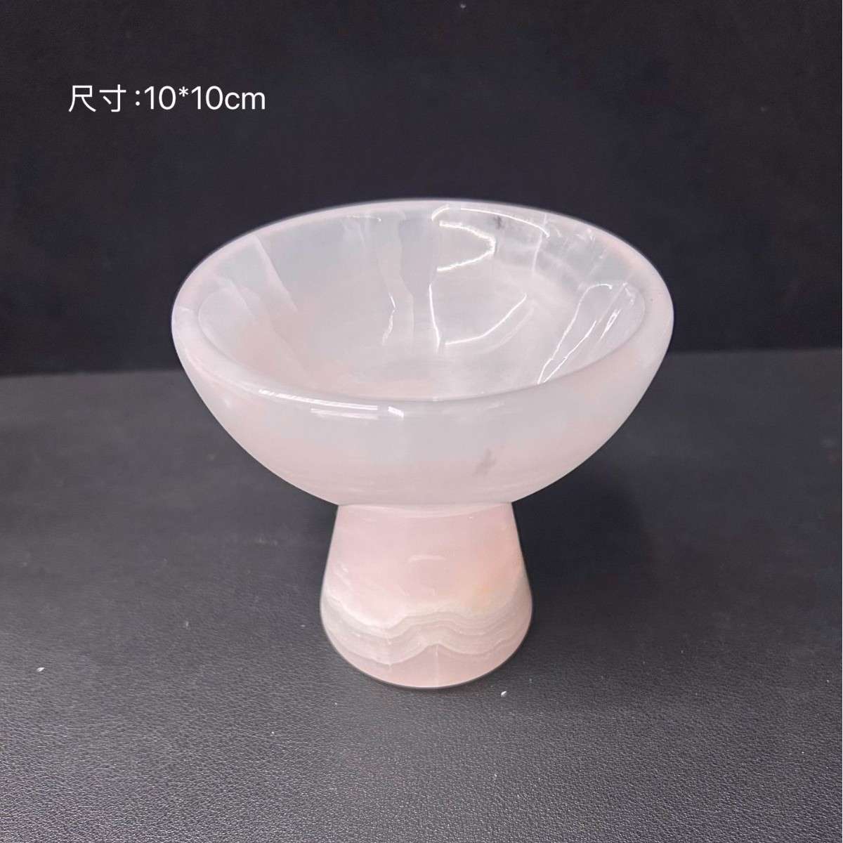 热销阿富汗粉玉氛围手捧花小烛台Pink Onyx Candle Holder