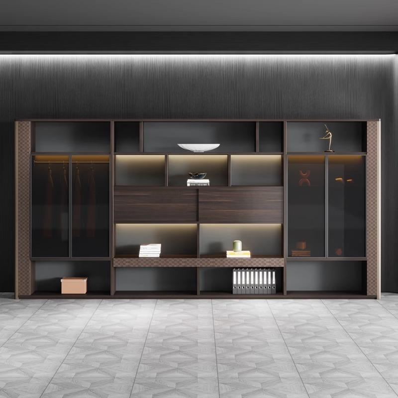 木质文件柜资料柜老板书柜板式档案柜储物收纳柜办公室储物柜