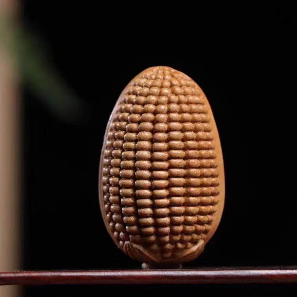 老山檀香木雕金玉满堂摆件文玩手工雕刻玉米手把件挂件装饰饰品