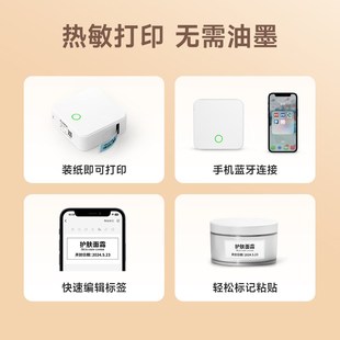 机家用迷你手持便携式 德佟P0打印机标签打码 蓝牙热敏不干胶姓名贴