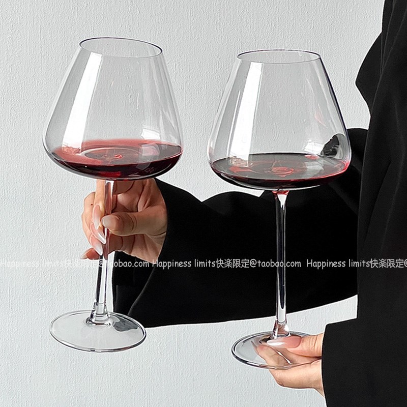 欧式大肚勃艮第红酒杯轻奢高级感家用水晶玻璃R高脚杯一对葡萄酒