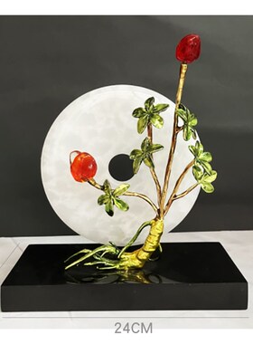 人生如意摆件轻奢高档玉石平安扣客厅玄关M酒柜装饰品乔迁新居礼