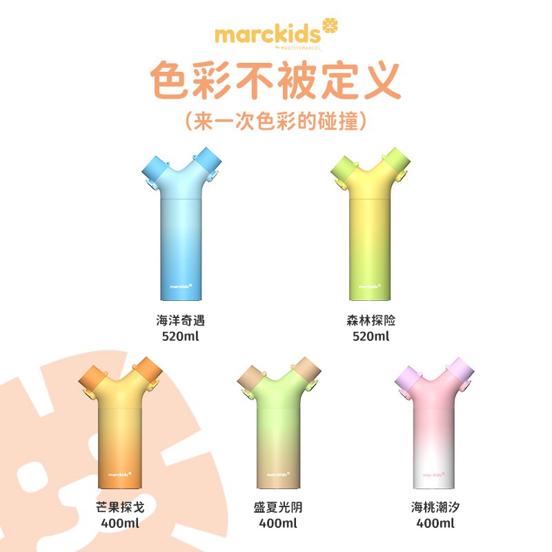 marcus马库狮保温杯316不锈钢男女成人杯子儿童便携学生吸管水杯