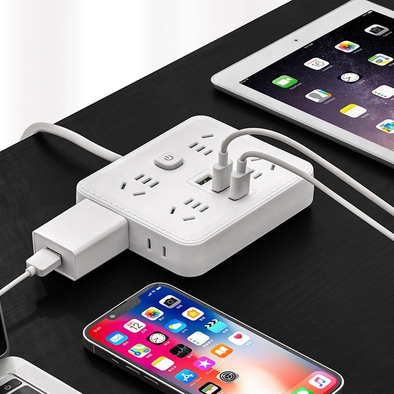 两插头插线板二插脚插座二孔插排双头排插usb2项插板带线拖接线板