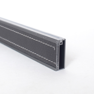 轻奢极简衣柜挂衣杆衣帽间玻璃门皮革橙色灰色金属衣杆加厚威法款