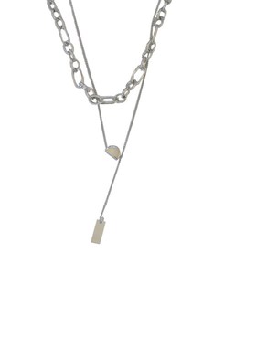 因缺斯汀法式复古双层叠戴金属链条秋冬bi备项链毛衣链百搭冷淡风