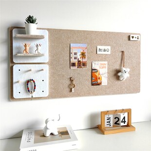 毛毡板免打孔照片墙留言板展示板置物架手工墙面装饰软木板墙贴