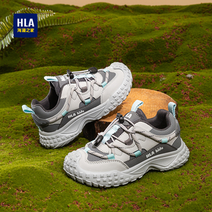 男童学生跑步皮面运动鞋 HLA 儿童老爹鞋 2025新款 女童 海澜之家童鞋