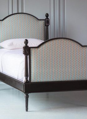 法式白色实木床家用1.2米儿童床简约复古1.5女孩床靠背软包单人床