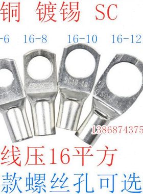 16平方接线端子DTGA SC16-6/8/10/12窥口短铜鼻子铜线耳压线鼻