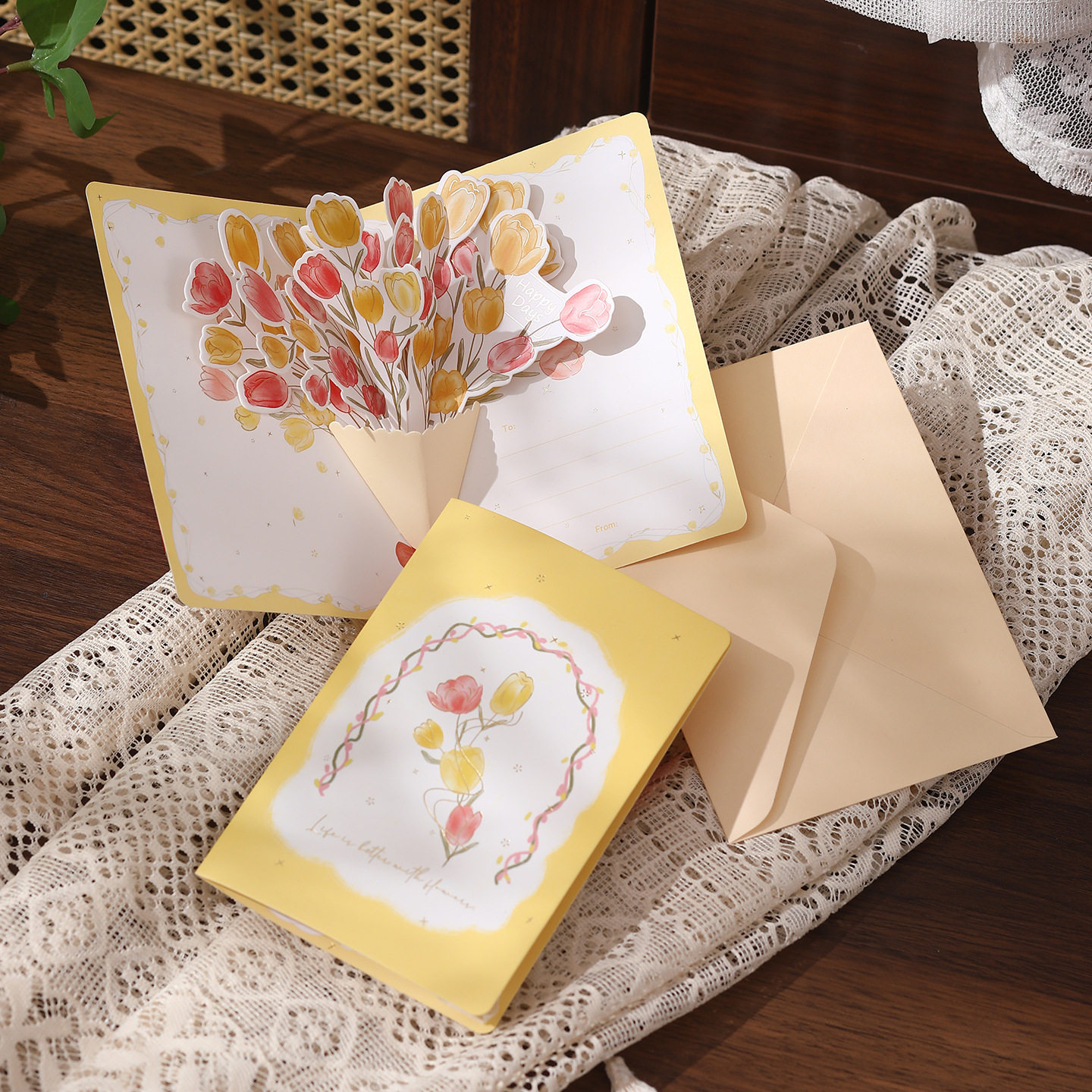 教师节送老师员工卡片立体花贺卡